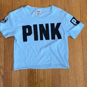 VS PINK blue crop top